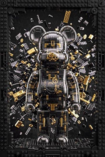 Artxlife - Be@rbrick Black&Gold Lego Decomposition, Nieuw