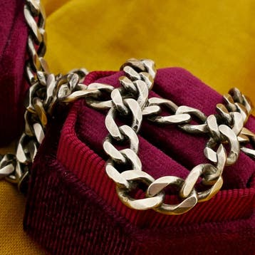 Zilveren robuuste gourmetschakel ketting, Sieraden, Tassen en Uiterlijk, Kettingen, Ophalen of Verzenden, Gebruikt, Zilver, Zilver