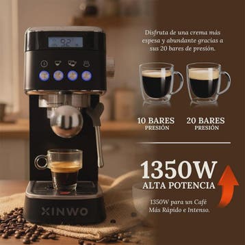 Volautomatische Espressomachine RVS - 1.2L, 20 Bar, Dubbele, Verzenden, Nieuw