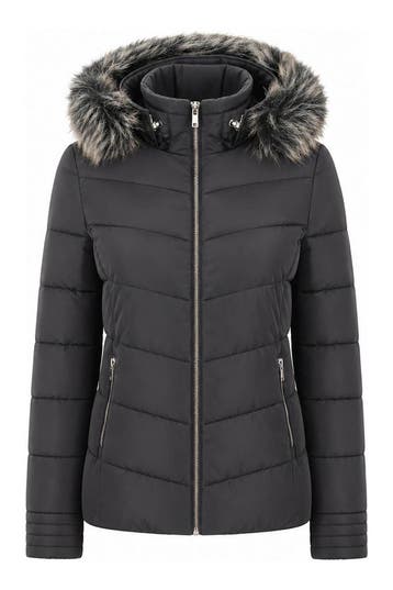 Koroshi Winterjas in maat L Zwart, Kleding | Dames, Koroshi, Verzenden, Gedragen, Zwart