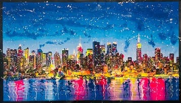 Joaquim Falco - MANHATTAN SKY LINE . XXL Fluor paint