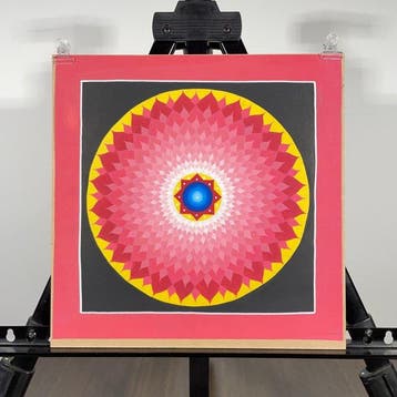 Painting of Tibetan Tradition - Mandala Lotus - Thangka