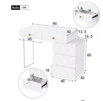 Kaptafel met Opberglades – Flexibel Design voor Slaapkamer, Verzenden, Nieuw