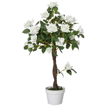 TRUUSK Kunstmatige Rozenplant 90 cm - Grote Kunstplant in Po, Huis en Inrichting, Woonaccessoires | Vazen, Verzenden, Nieuw