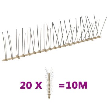 vidaXL Vogel- en duivenpinnen met 4 rijen 20 st 10 m, Dieren en Toebehoren, Verzenden, Nieuw