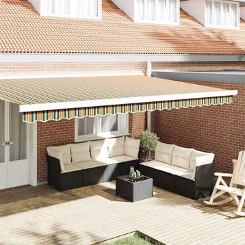 vidaXL Vervangende volant voor 5 m Groen en geel gestreept, Verzenden, Nieuw