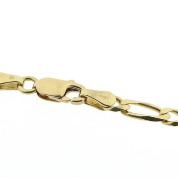 Gouden Figaro schakelketting, Ophalen of Verzenden, Gebruikt, Goud, Goud