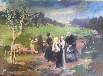 Scuola italiana (XIX-XX), firmato G. Molteni - Campagna