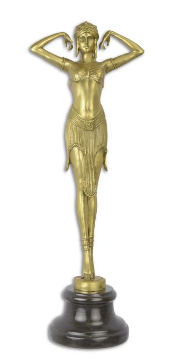 EEN GEPOLIJST BRONZEN BEELD VAN DE SCARABEE DANSERES, Verzenden, Nieuw