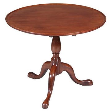 Engelse ronde Georgian mahonie bijzettafel wijntafel of klei, Ophalen of Verzenden