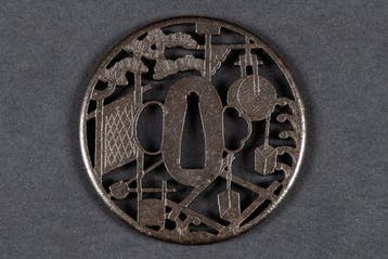 Tsuba voor katana - IJzer (gegoten/gesmeed) - Japan -