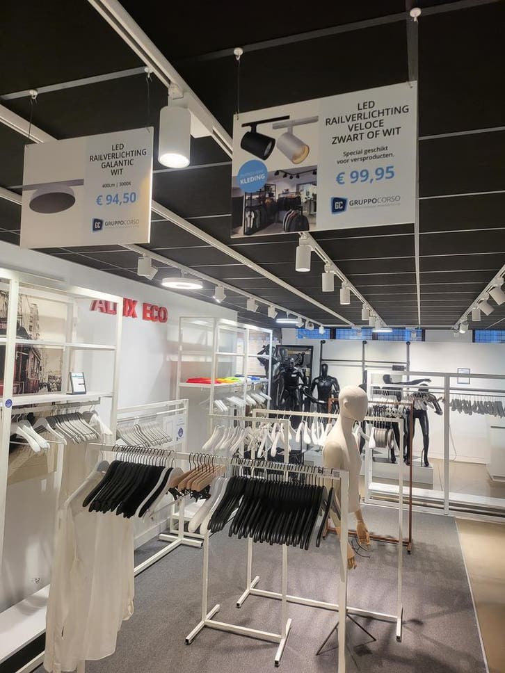 gebruikte showroom verlichting led 3 fase led spots 25 euro!, Zakelijke goederen, Kantoor en Winkelinrichting | Winkel en Inventaris