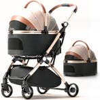 Hondenbuggy Deluxe Goud & Zwart - Opvouwbaar - Premium ba..., Ophalen of Verzenden, Nieuw