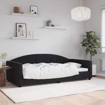 vidaXL Slaapbank 100x200 cm fluweel zwart, 100 cm, Eenpersoons, Verzenden, Zwart