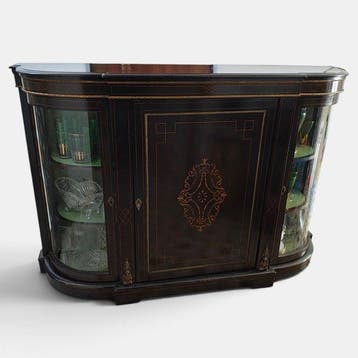Credenza - Hout, Glas, Verguld brons