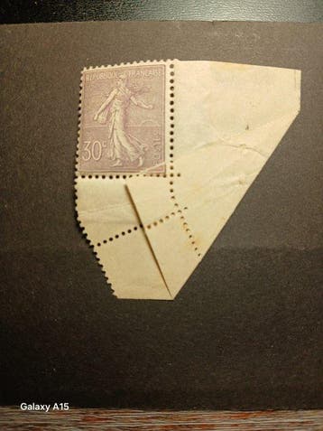 Frankrijk 1903 - Zaaier lijn vouw acordeon hoek van het blad, Gestempeld