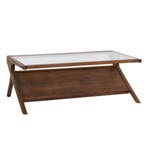 Light & Living Yuki salontafel 112x70x41 cm hout/glas -, Ophalen of Verzenden, Nieuw
