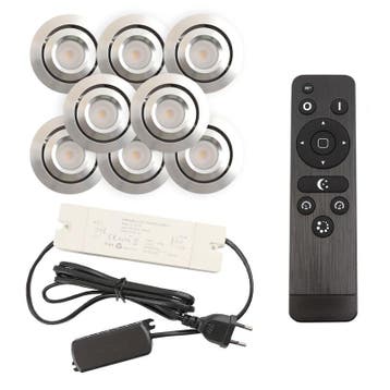 8 kantelbare veranda spots Rona, IP44, met aansluitset en, Ophalen of Verzenden, Nieuw