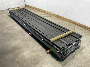 Veiling - 73x Vuren open gevelbekleding batten zwart 430x6,8, Doe-het-zelf en Verbouw, Hout en Planken, Nieuw
