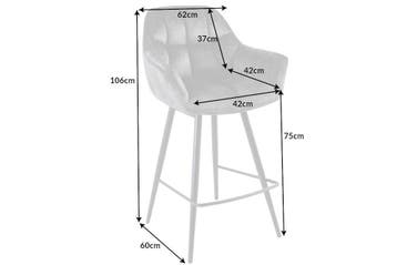 Barstoel PAPILLON 106 cm, 180° draaibaar, fluweelgrijs -, Ophalen of Verzenden, Nieuw