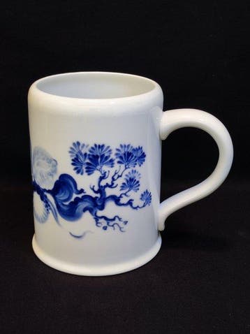 Meissen - Heinz Werner - Bierpul - Henkelkrug Blaue Orchidee