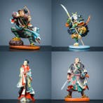 sculptuur, Drie Samurai strijders - 190 mm - Polystone