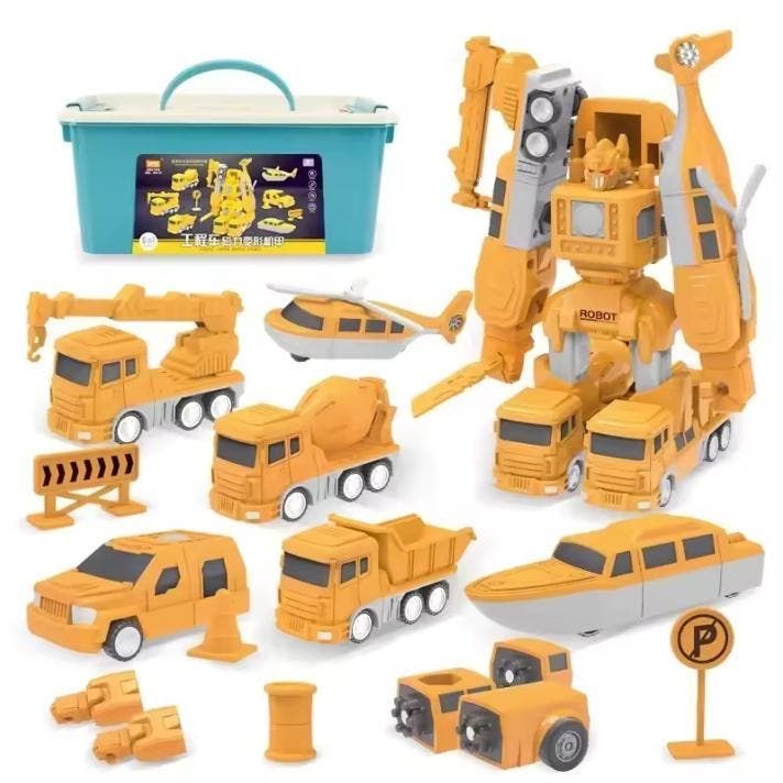 Magnetische Robot Constructieset met Bouwvoertuigen, Kinderen en Baby's, Speelgoed | Overig, Nieuw, Verzenden