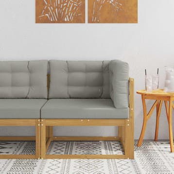 vidaXL Buiten Hoek Sofa Polyester Wit, Verzenden, Nieuw
