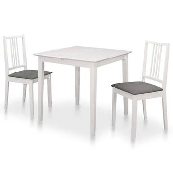 vidaXL 3-delige Eethoek MDF wit, Verzenden, Nieuw