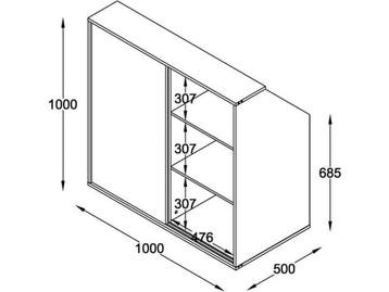 VDD Schuine Kledingkast - 50 x 100 x 100 cm - Wit, Verzenden, Nieuw