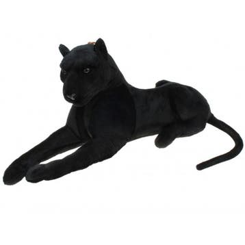 Kruger pluche zwarte panter knuffel - liggend - 90 cm, Verzenden, Nieuw