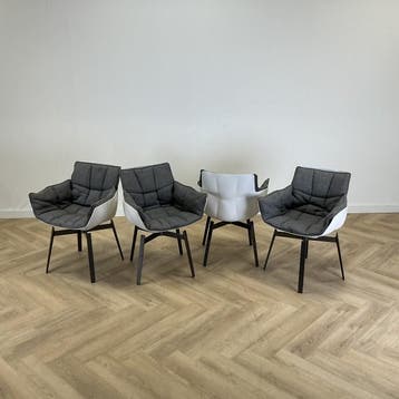 B&B Italia Husk (set van 4 stuks) eetkamerstoelen van, Huis en Inrichting, Stoelen, Gebruikt, Zwart, Ophalen of Verzenden, Eén