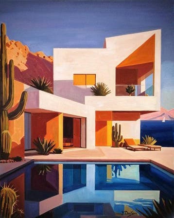 Yuri Denissov - Villa Blanche de style Le Corbusier, Antiek en Kunst