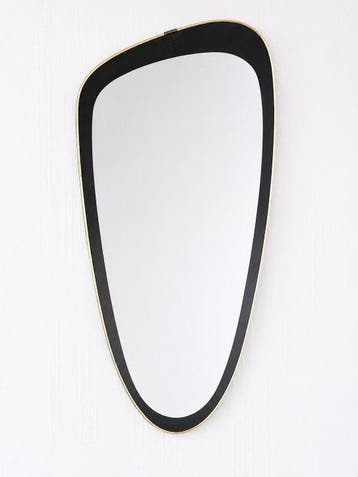 Wandspiegel - Glas, Messing - asymmetrisch, Antiek en Kunst