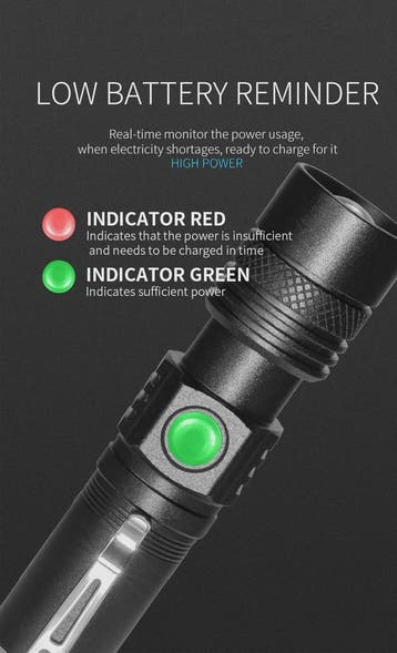 E-Smarter U518 Oplaadbare Zaklamp met Telescopische Zoom & L, Verzenden, Nieuw