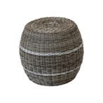 Laos poef wicker ø46x40cm - beige, Ophalen of Verzenden, Nieuw